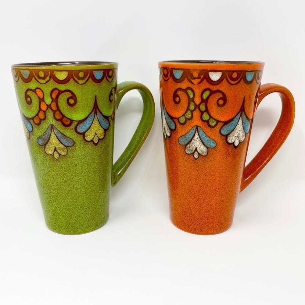 Ceramic Mugs Set of 2 Multicolor